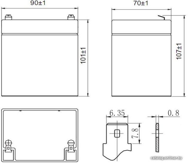 UPS Аккумулятор  Delta HR 12-21W 12V/5Ah 90/70/107, 1.80кг, HighRate, F2
