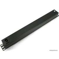 Блок розеток 8шт в 19" шкаф (для 19") Gembird MAX19-EH8-0 чёрный 1U