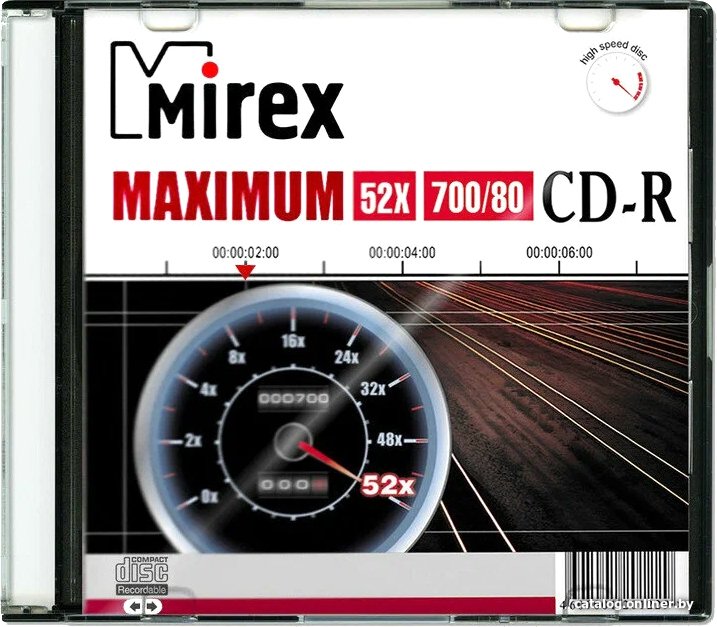 CD-R 700МБ Mirex 52х, Maximum, Slim Case (1), (1/200) UL120052A8S