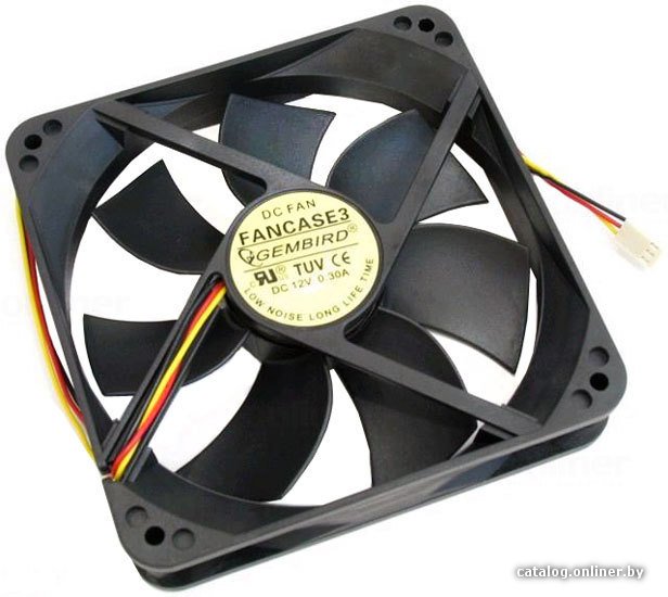 Вентилятор 120mm Gembird FANCASE3 (120x120x25mm, втулка, 3-pin) RTL