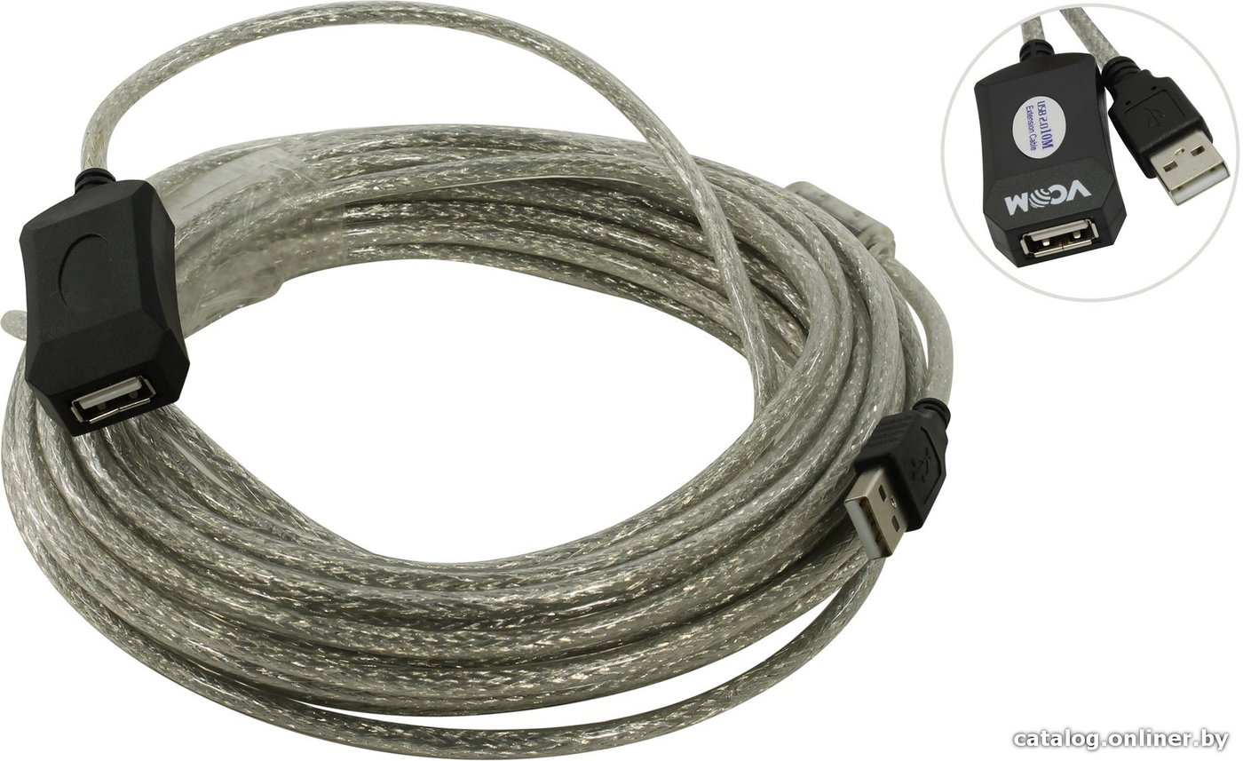 Кабель USB 2.0 Am-Af 5.0m (удлинитель) VCOM (VUS7049-5м) RTL