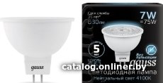 Лампа светодиодная GAUSS 101505207 LED MR16 GU5.3 7W 630lm 4100K 1/10/100