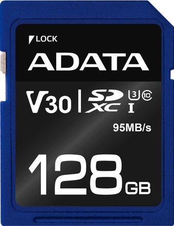 SD 128 Gb A-Data Premier Pro SDXC Class 10 UHS-I U3 V30S (ASDX128GUI3V30S-R)
