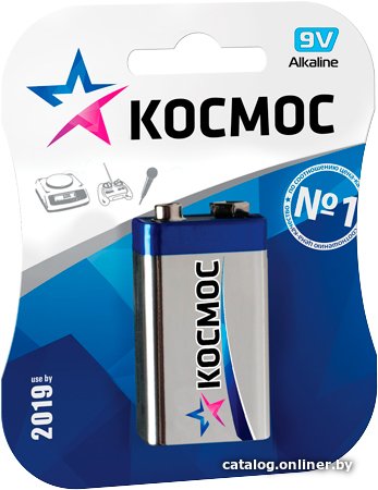 Батарейка КРОНА - Космос 6LR61 KOC6LR61MAX1BL (1 штука)