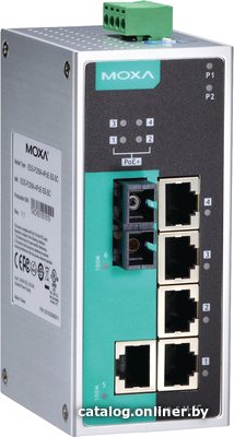 Switch неуправляемый  MOXA EDS-P206A-4PoE-T, 2 порта 10/100BaseT(X) + 4 порта PoE 10/100BaseT(X), IP30, от -40 до 75°C, DIN-Rail