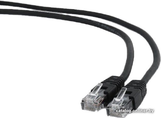 Патч-корд UTP Cablexpert PP6U-0.25M/BK кат.6, 0.25м, литой, многожильный (чёрный)
