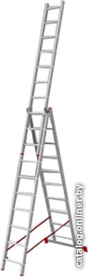 Лестница PRO STARTUL ST9942-10 алюм. 3-х секц. 250/631/264см 3х10 ступ., 15,3кг