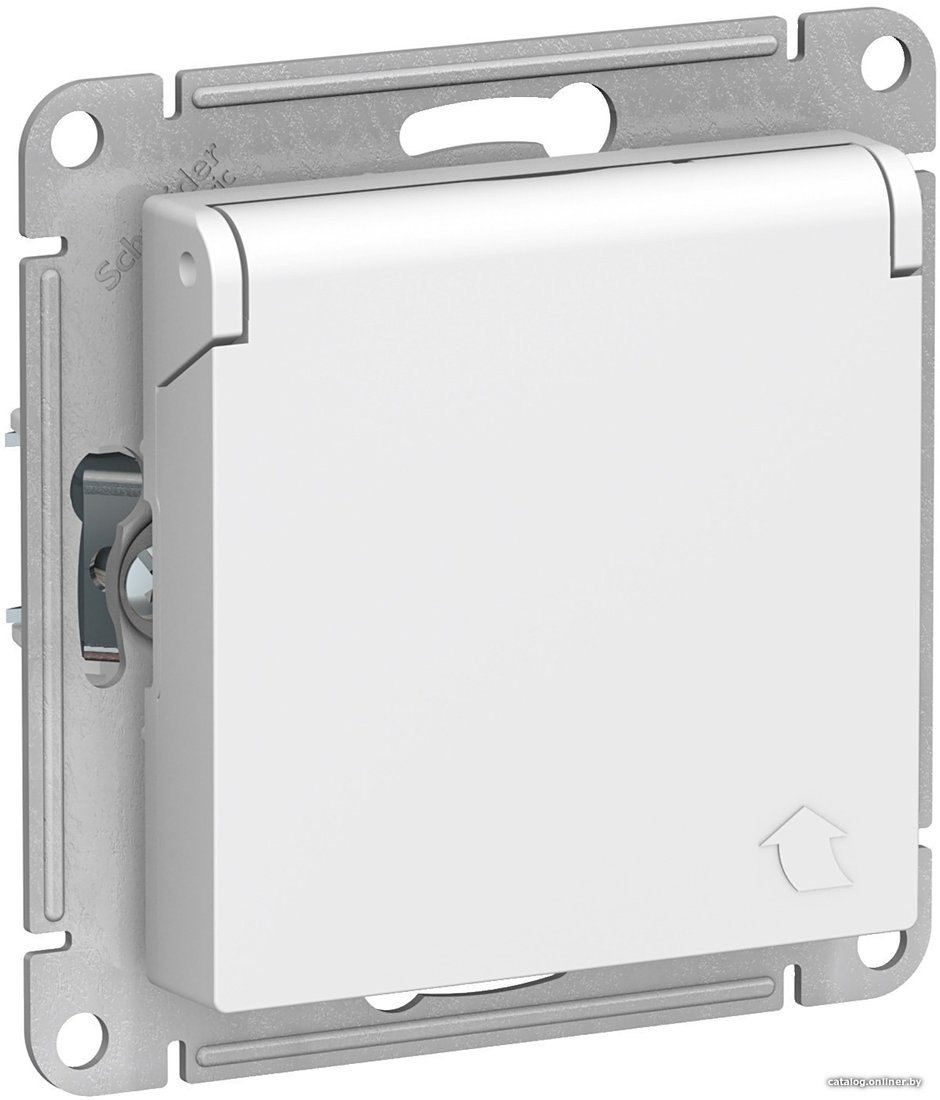 Механизм розетки 1-м СП AtlasDesign 16А IP20 с заземл. защ. шторки с крышкой бел Schneider Electric ATN000146