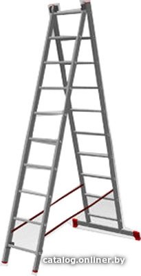 Лестница PRO STARTUL ST9946-10 алюм. 2-х секц. 249/443см 2х10 ступ., 8,6кг