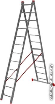 Лестница PRO STARTUL ST9947-12 алюм. 2-х секц. 300/553см 2х12 ступ., 10,2кг
