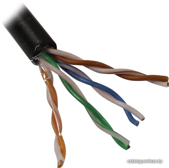 Кабель сетевой UTP Rexant 01-0045-25 4PR 24AWG, CU (медь), CAT5e, 100Mhz, PE черный