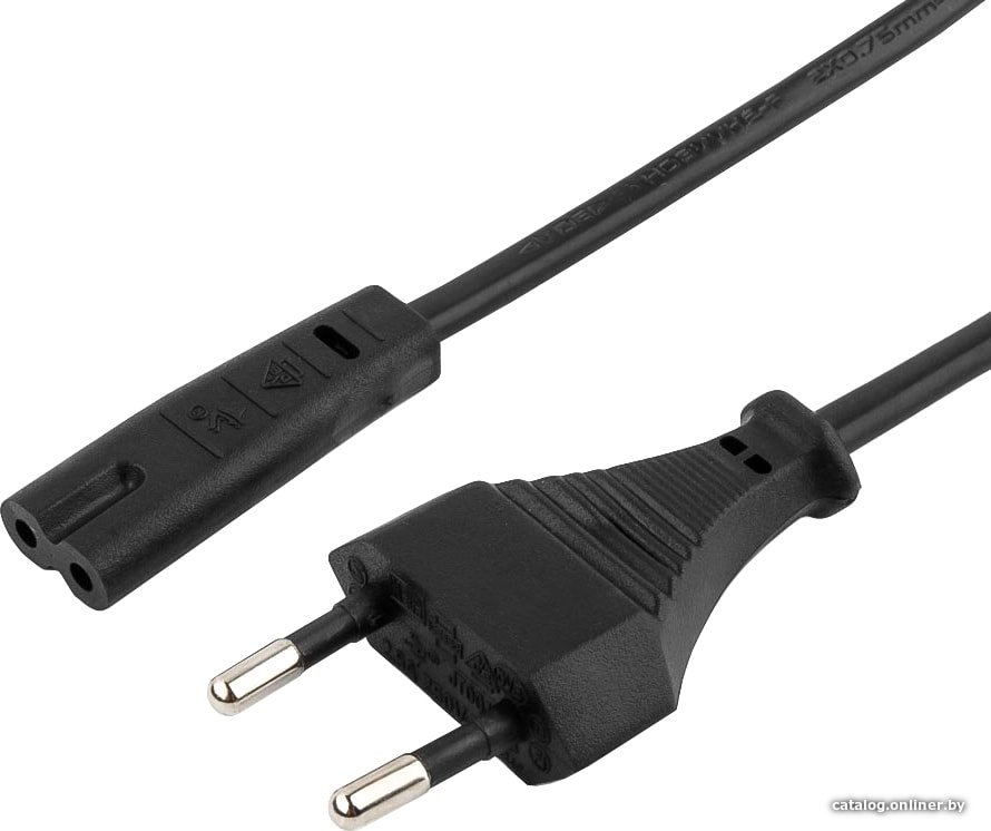 Кабель питания аудио/видео Gembird/Cablexpert (PC-184/2-0.5М) 0,5м, CEE 7/16 - C7, 2-pin, 2.5А, черный, пакет