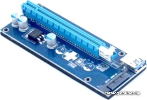 Райзер KS-is PCIe 1x в 16x с питанием SATA KS-347