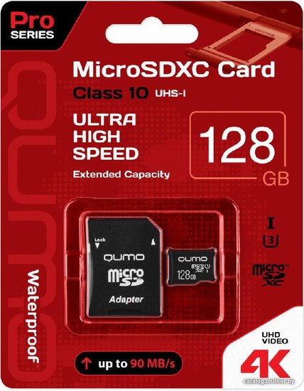 Micro SD 128 Gb QUMO Class 10 UHS-I SDXC (QM128GMICSDXC10U3) RTL