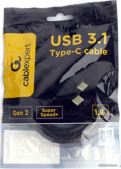 Кабель USB 3.1 (Type-C) 1.8m Gembird (CCP-USB3.1-CMCM2-1.8M)