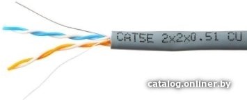 Кабель сетевой UTP SkyNet Premium (CSP-UTP-2-CU) (indoor 2x2x0,51, медный, FLUKE TEST, кат.5e, однож., 305 м, box, серый)