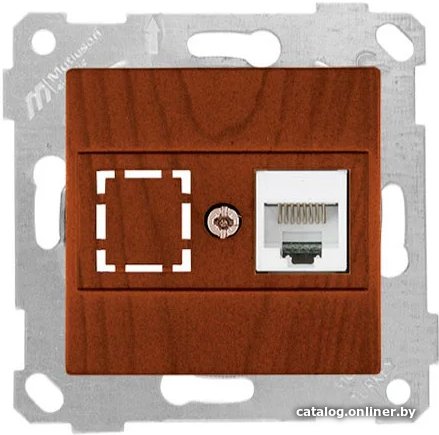 Электроустановочные изделия и аксессуары Розетка компьютерная 1xRJ45 (Cat5e, скрытая, без рамки) вишня, RITA, MUTLUSAN 2200 136 0156