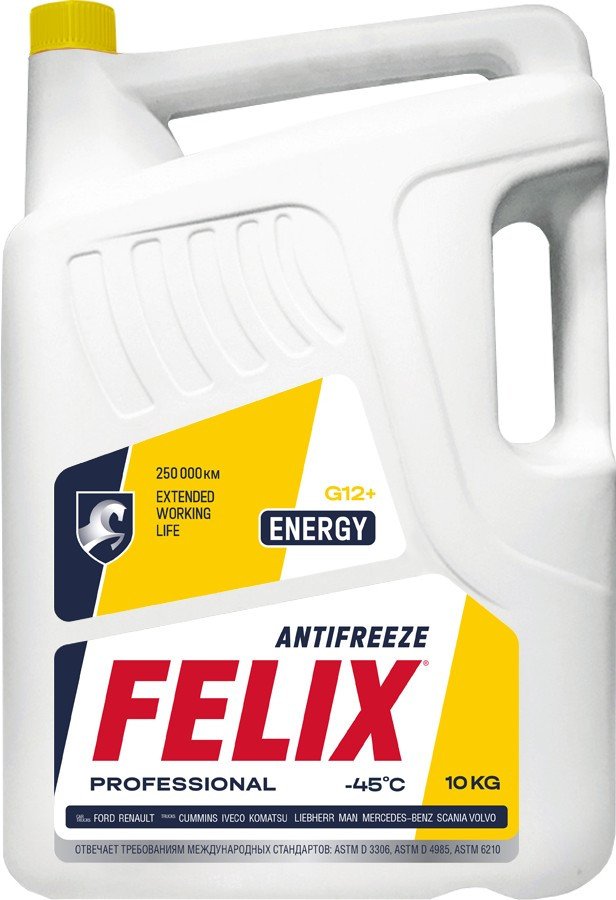 Антифриз Felix Energy G12 (430206028) (до -40°С, 10кг, желтый)