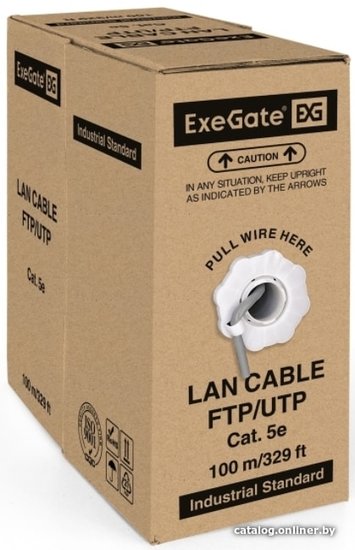 Кабель сетевой UTP Exegate UTP4-C5e-CCA-S26-IN-PVC-GY-100 (EX281818RUS)