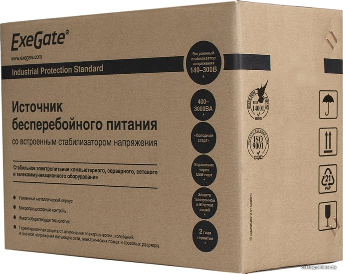Источник бесперебойного питания ExeGate SpecialPro UNB-1000.LED.AVR.C13.RJ.USB EP285480RUS