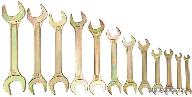 Набор ключей Rexant (6х7-30х32мм), 12шт, желтый цинк 12-5845-2