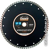 Алмазная резка, шлифование и сверление Алмазный круг 230х22 мм универс. Turbo GEPARD (сухая и мокрая резка) GP0802-230