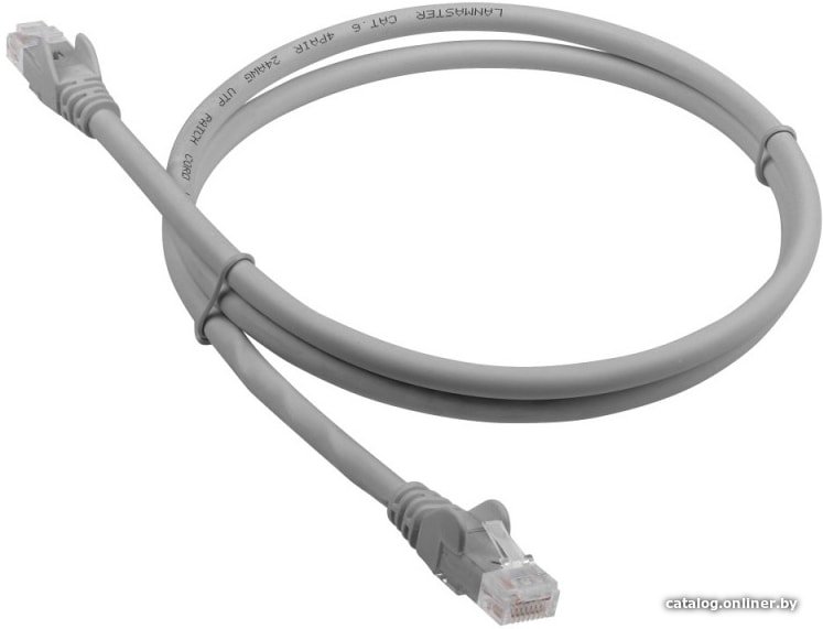 Патч-корд Lanmaster LAN-PC45/U6-2.0-GY вилка RJ-45 кат.6 2м серый LSZH