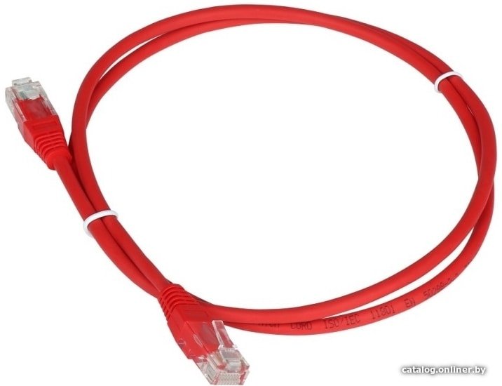 Патч-корд Lanmaster UTP TWT-45-45-2.0-RD кат.5e, с заливными колпачками, 2.0 м, красный