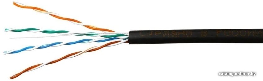 Кабель сетевой UTP SkyNet Light (CSL-UTP-4-CU/100) (indoor 4x2x0,46, медный, FLUKE TEST, кат.5e, однож., 100 м, box, серый)