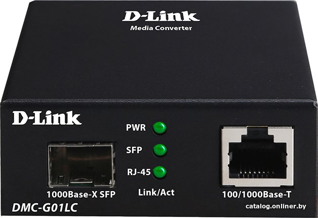 Медиаконвертер D-Link DMC-G01LC/C1A, (1000T-1000X, SFP)