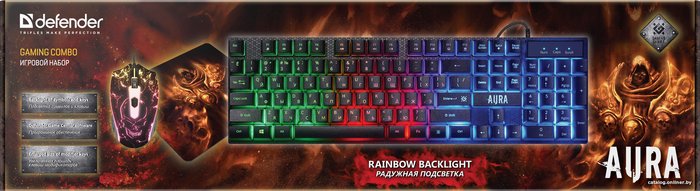 Клавиатура + мышь + коврик для мыши Defender Aura MKP-117 RU 52117