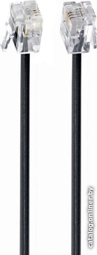 Телефонный кабель RJ-11 Cablexpert (TC6P4C-2M-BK) 2.0m черный 18742