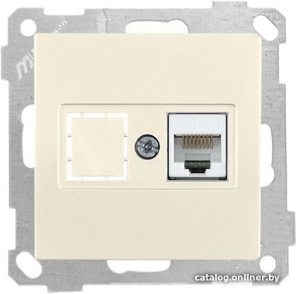 Электроустановочные изделия и аксессуары Розетка компьютерная 1xRJ45 (Cat5e, скрытая, без рамки) кремовая, DARIA, MUTLUSAN ((RJ 45)   8-pin, соединения типа 568A или 568B) 2100 136 0102