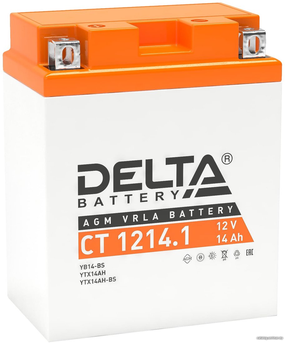 Мотоциклетный аккумулятор Delta CT 1214.1 12В/14Ач