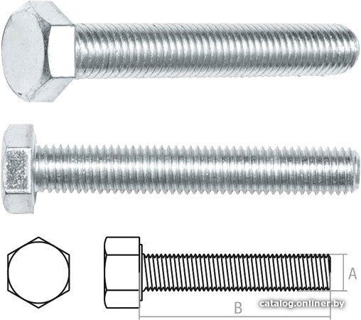 Болт М10х60 мм шестигр., цинк, кл.пр. 8.8, DIN 933 (5 шт в зип-локе) STARFIX SMZ2-74627-5