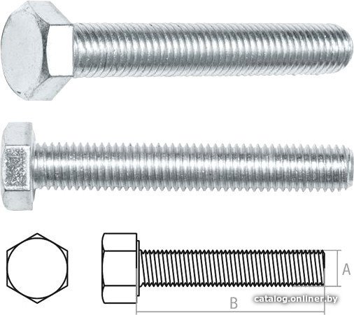 Болт М10х40 мм шестигр., цинк, кл.пр. 8.8, DIN 933 (20 кг) STARFIX SM-74607-20