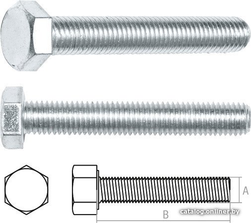 Болт М6х60 мм шестигр., цинк, кл.пр. 8.8, DIN 933 (20 кг) STARFIX SM-70627-20