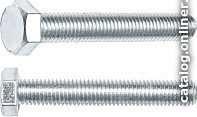 Болт М6х90 мм шестигр., цинк, кл.пр. 5.8, DIN 933 (20 кг) STARFIX SM-13543-20