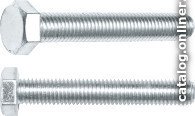 Болт М12х110 мм шестигр., цинк, кл.пр. 5.8, DIN 933 (15 шт в карт. уп.) STARFIX SMC2-19563-15