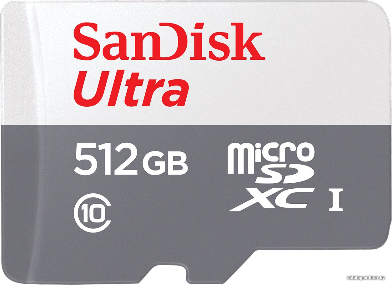Micro SDXC 512GB  Sandisk  UHS-I U1 Ultra 100 МБ/с Class 10, 1 шт. без адаптера SDSQUNR-512G-GN3MN