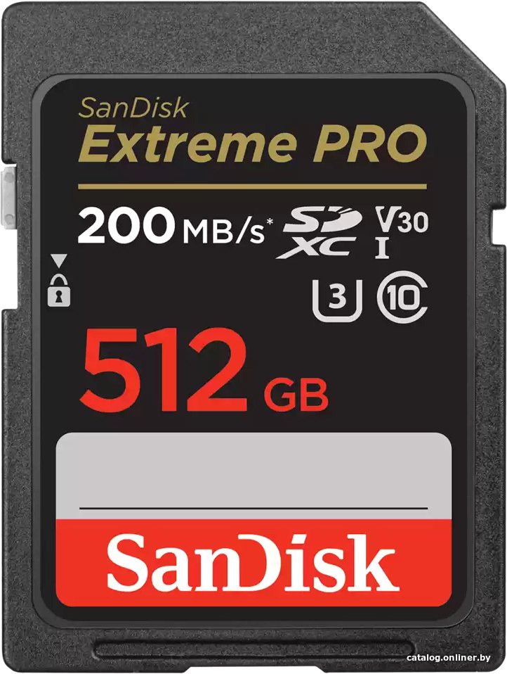SDXC 512GB SanDisk Extreme PRO Class10 UHS-I U3 V30 SDSDXXD-512G-GN4IN (без адаптера)