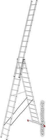 Лестница PRO STARTUL ST9942-14 алюм. 3-х секц. 356/949/376см 3х14 ступ., 21,5кг
