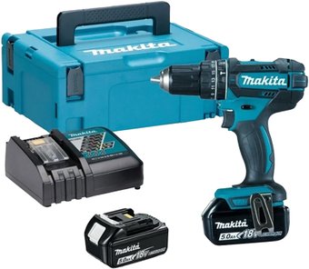 Дрель-шуруповерт Makita DHP482RTJ (с 2-мя АКБ, кейс)