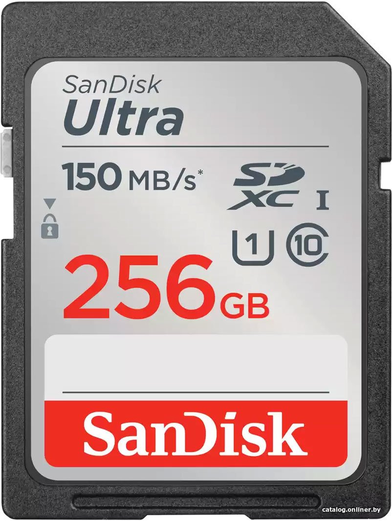Карта памяти SDXC UHS-I Sandisk Ultra 80 256 Gb 150 МБ/с Class 10 SDSDUNC-256G-GN6IN