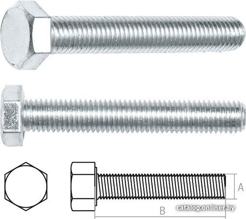 Болт М8х90 мм шестигр., цинк, кл.пр. 5.8, DIN 933 (20 кг) STARFIX SM-15543-20