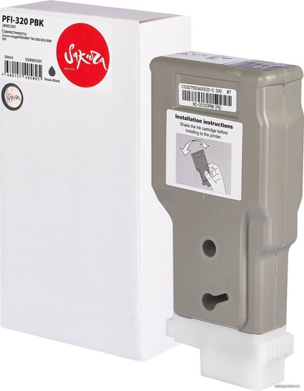 Картридж Sakura SI2890C001 (2890C001, PFI-320 BK) для Canon, черный 300мл