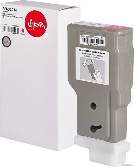 Картридж Sakura SI2892C001 (2892C001, PFI-320 M) для Canon, пурпурный 300мл