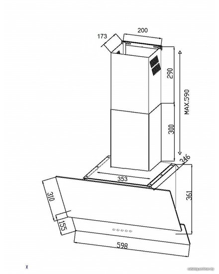 Кухонная вытяжка Schtoff America 60 Black 4815086003847