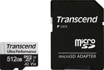 Micro SD 512GB Transcend TS512GUSD340S microSDXC Class 10 UHS-I U3 V30 A2 R160, W125MB/s with SD adapter TS512GUSD340S