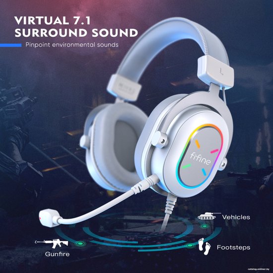 Наушники Fifine H6XW White-Grey